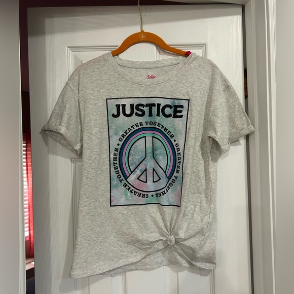 Justice Large Peace Sign T-Shirt NWT - Picture 1 of 1